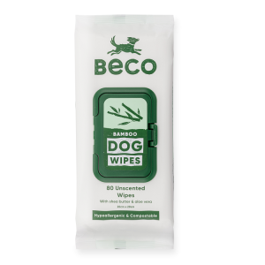 Čistící ubrousky pro psy, Beco Bamboo neparfémované, 80 ks